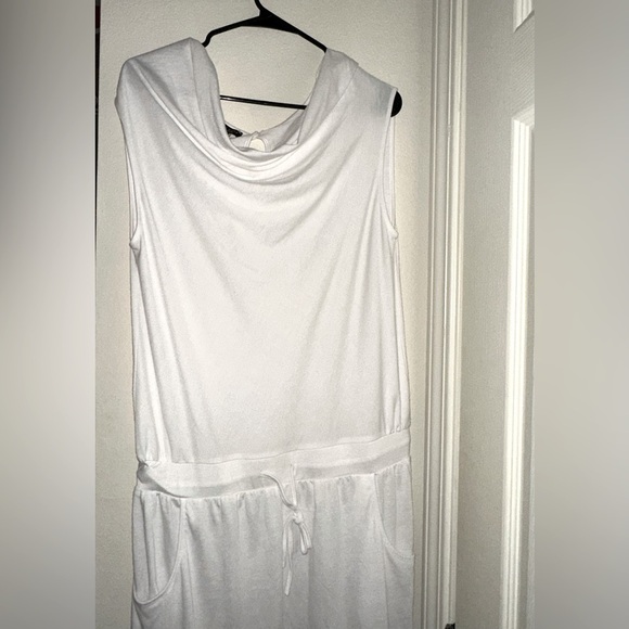 NWT Talbots white cowl neck casual waist drawstring pocket dress cover up S - Picture 1 of 9